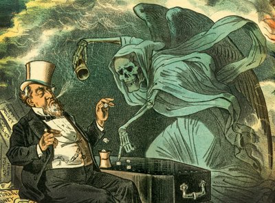 Gambling with Death, 1883 by Bernard Gillam